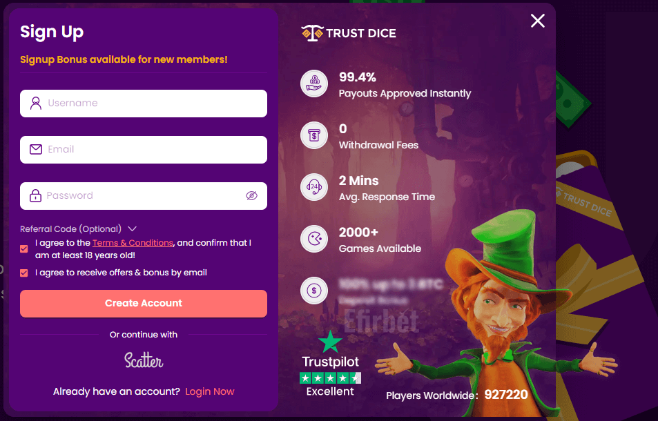 TrustDice security verification interface